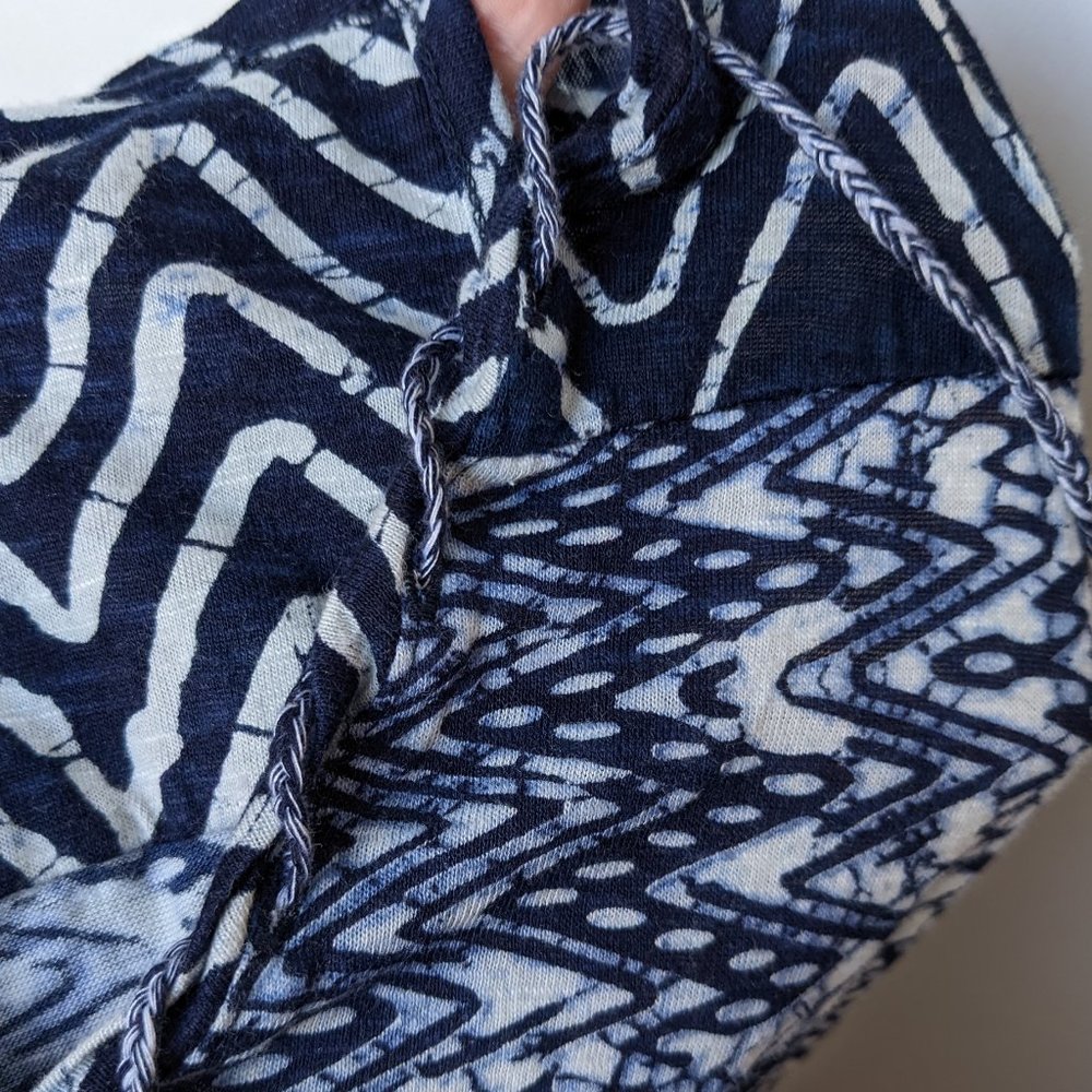 Lucky Brand Navy Blue Zig Zag Tassel Dress Size Medium - Picture 9 of 9